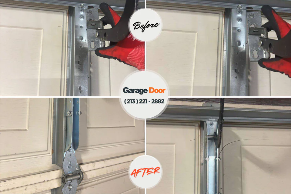 Before and after: garage door repair Sound Beach, NY
